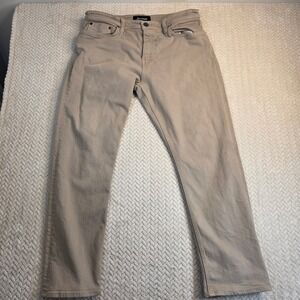 Revtown Decade Denim Sharp Fit Khaki Tan Jeans Mens 38x30 Performance Stretch